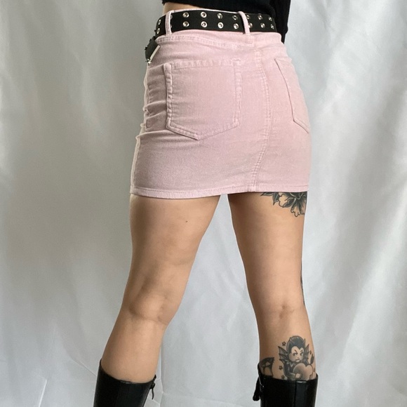 Pink Corduroy Mini Skirt - Picture 6 of 6